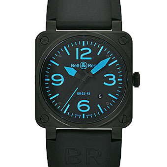 BELL＆ROSS ベル&ロス スーパーコピー BR03-92S-BLUE ブラック/ブルー